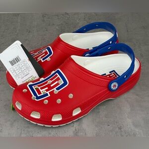 Crocs Los Angeles Clippers NBA Classic Slip On Clogs Red Logo Men's Size US 10